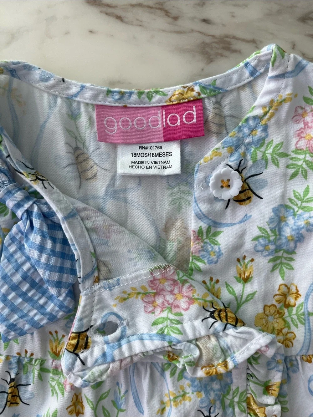 Cracker Barrel Baby Blue Floral Bee Tunic with Light Blue Leggings